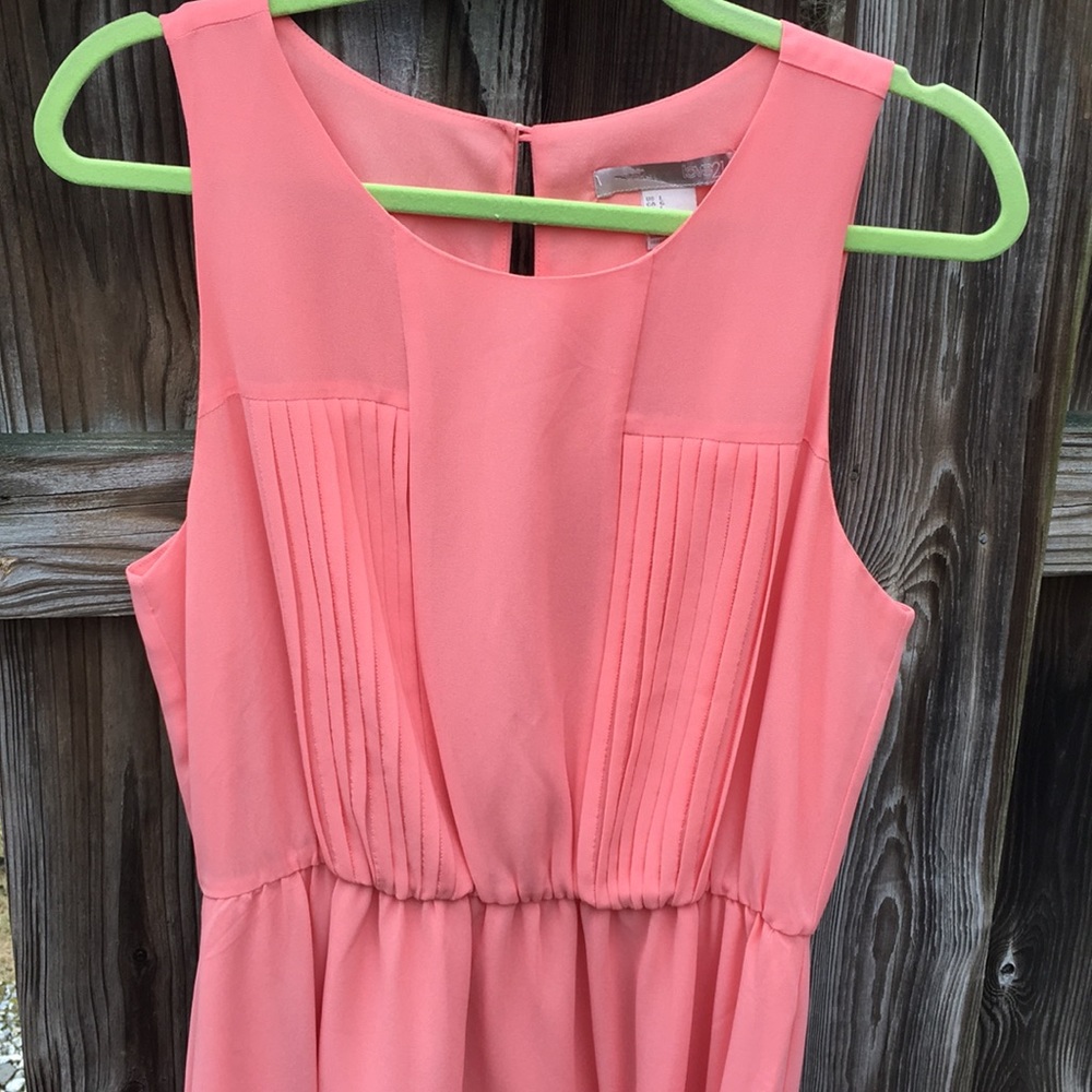 🌸 🍑 High-Low Peach Dress - Picture 2 of 3